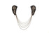 Black Gunmetal Beaded Applique with Necklace Chains Epaulette Patch